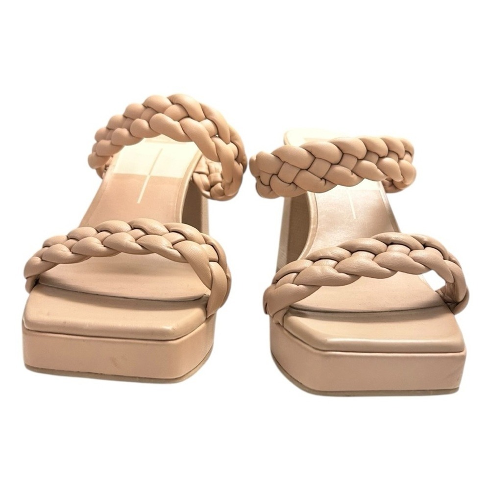 DV by Dolce Vita Nude Braided Strap Platform Block Heel Mules‎ Sandals Size 11 - Picture 3 of 9